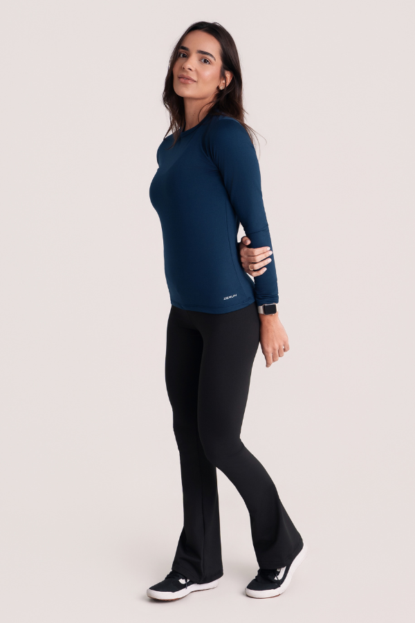 Blusa Térmica Peluciada Feminina Thermal Core Azul