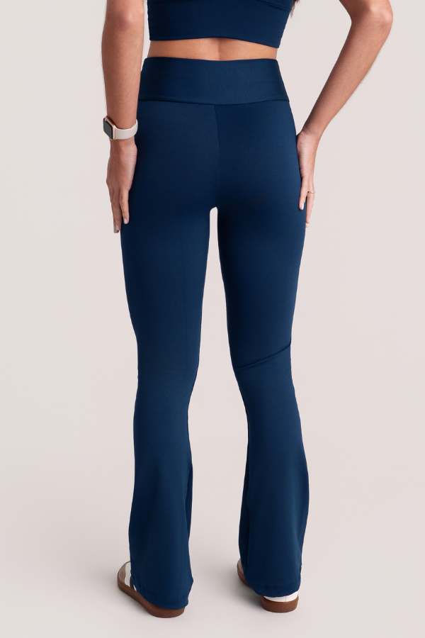 Calça Flare Fitness Feminina Flow Azul