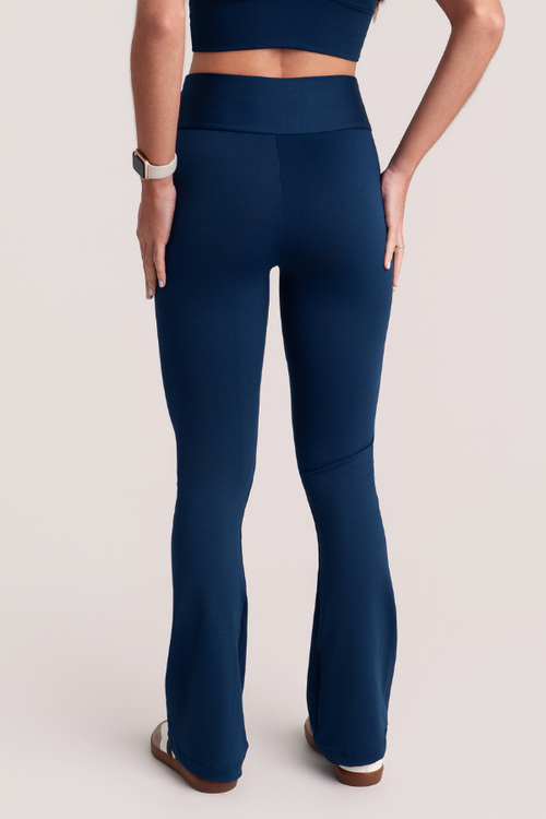 Calça Flare Fitness Feminina Flow Azul