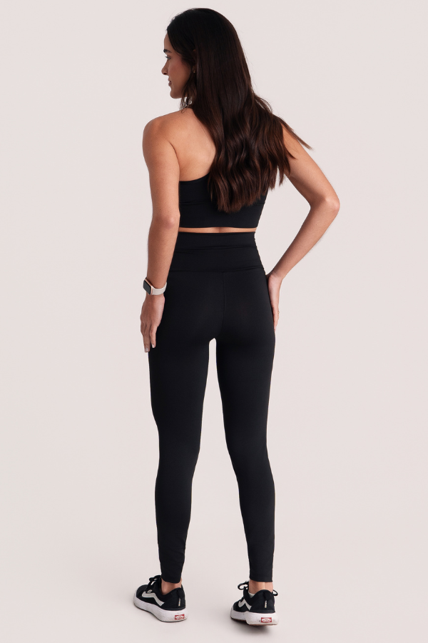 Calça Legging Feminina Ignite Preta Cintura Alta Zero Transparência