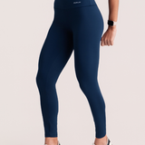 Calça Legging Feminina Ignite Azul Cintura Alta Zero Transparência