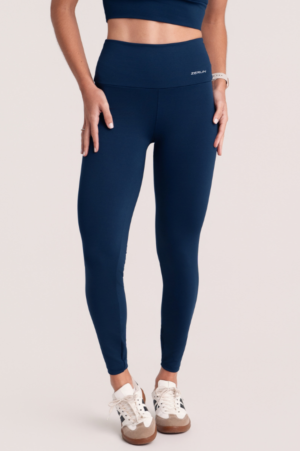 Calça Legging Feminina Ignite Azul Cintura Alta Zero Transparência