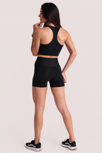 Short Fitness Feminino Swift Preto Cintura Alta Zero Transparência