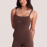 Macaquinho Fitness Alcinha Slim Essence Marrom