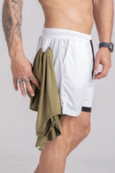 Shorts Dry-Fit 2 em 1- Branco