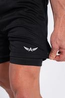 Shorts Compressão Dual Fit Zerun Fitness - Preto