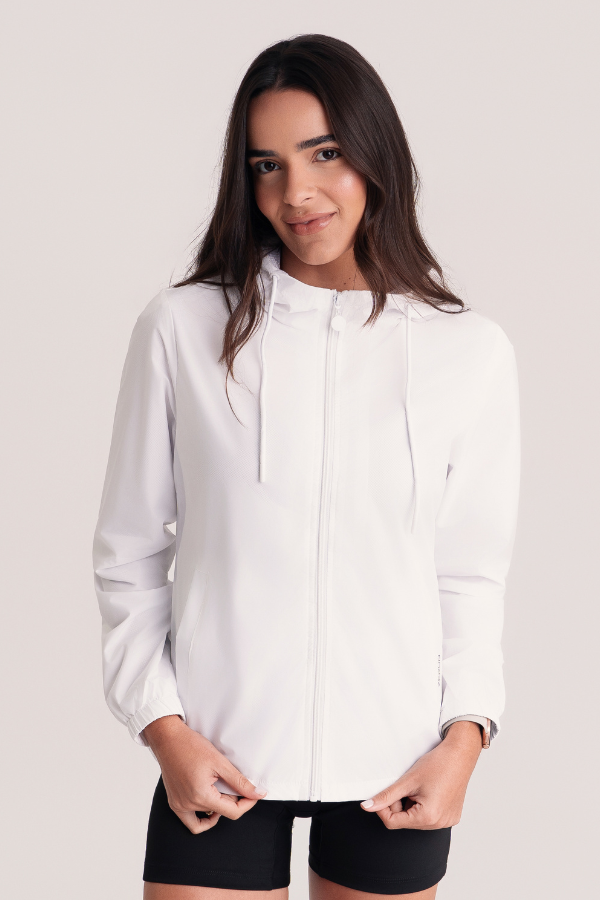 Jaqueta Corta Vento Feminina Forrada Origin Shield Branca