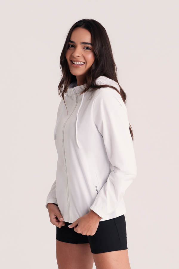 Jaqueta Corta Vento Feminina Forrada Origin Shield Branca