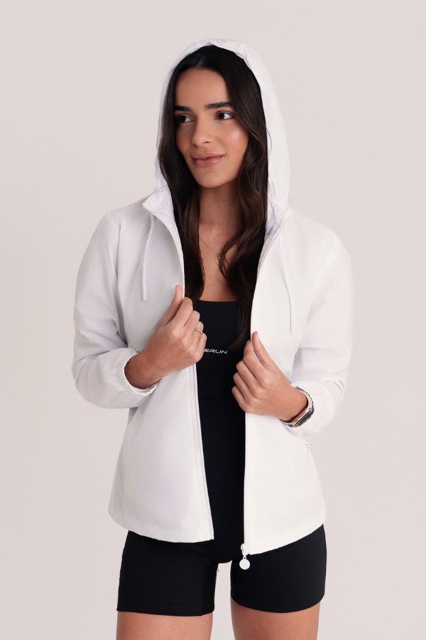 Jaqueta Corta Vento Feminina Forrada Origin Shield Branca