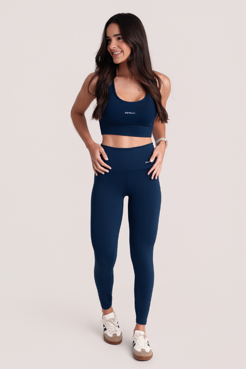 Conjunto Feminino Top + Legging Signature Azul