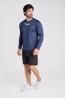 Camiseta Térmica Manga Longa com Proteção UV - Azul