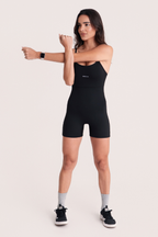 Macaquinho Fitness Alcinha Slim Essence Preto