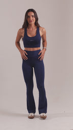 Calça Flare Fitness Feminina Flow Azul